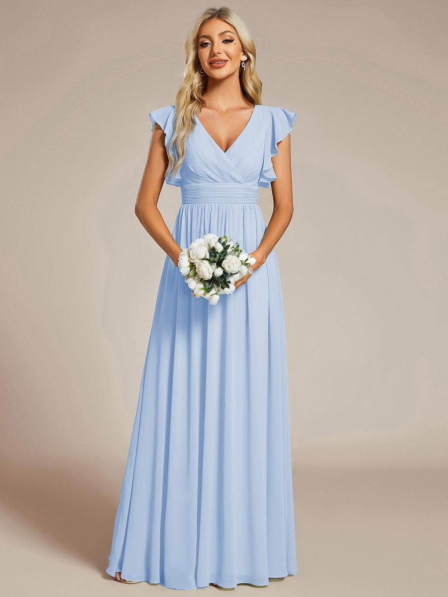 Lilyana | Vestido largo de gasa con mangas plisadas · Vista 74