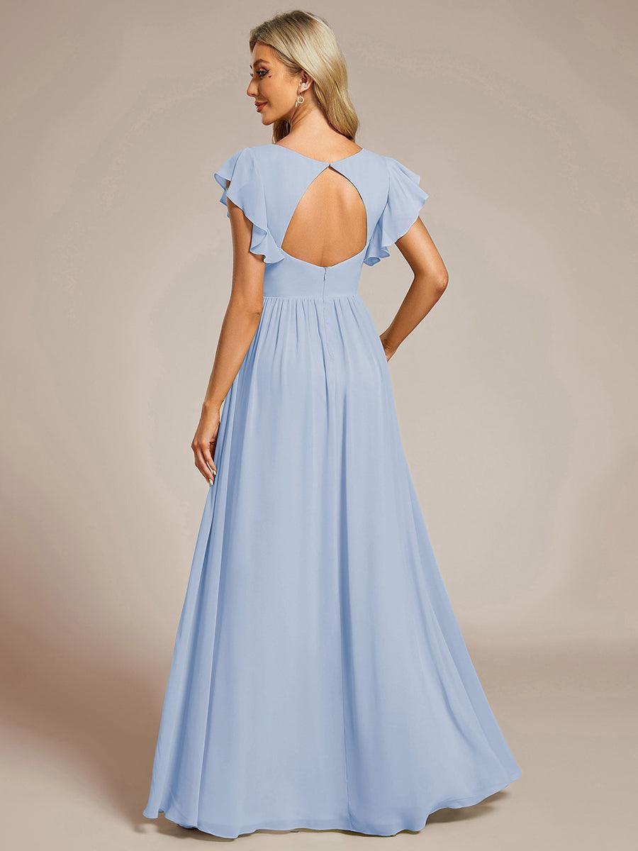 Lilyana | Vestido largo de gasa con mangas plisadas · Vista 75