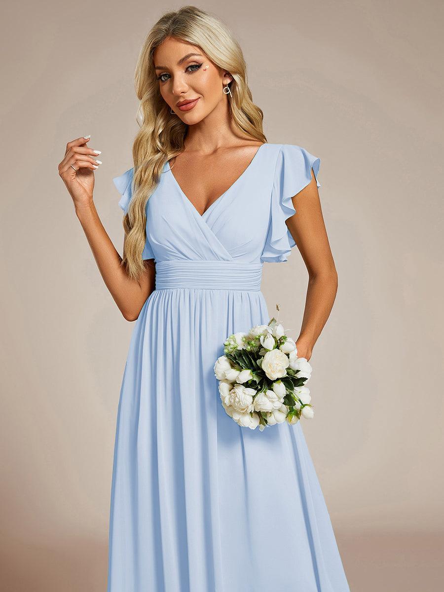 Lilyana | Vestido largo de gasa con mangas plisadas · Vista 76