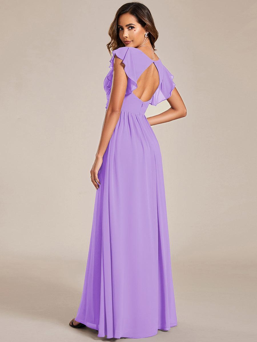 Lilyana | Vestido largo de gasa con mangas plisadas · Vista 78
