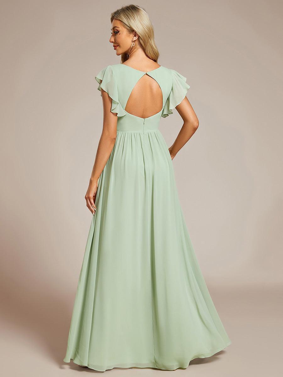 Lilyana | Vestido largo de gasa con mangas plisadas · Vista 42