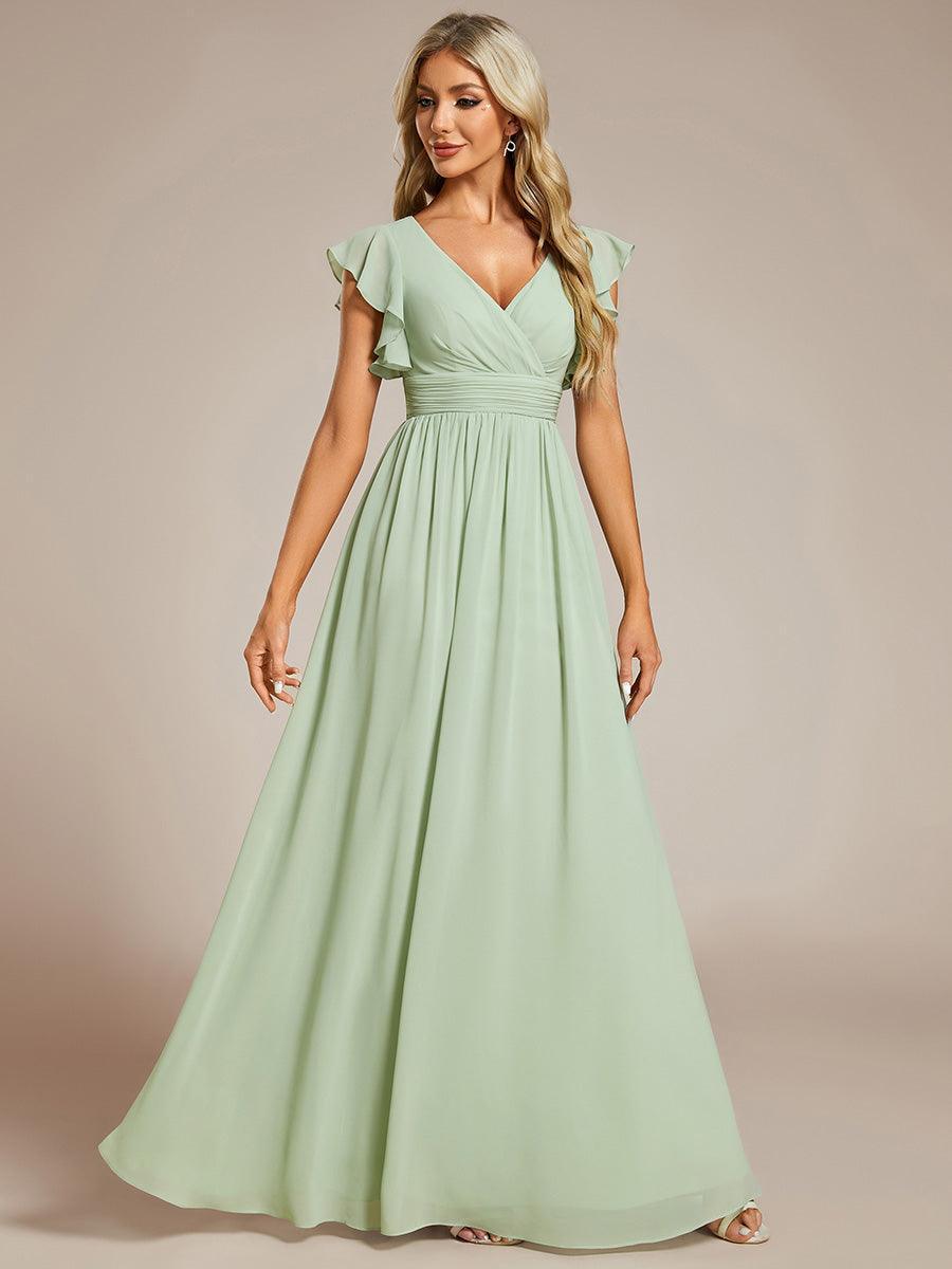 Lilyana | Vestido largo de gasa con mangas plisadas · Vista 46