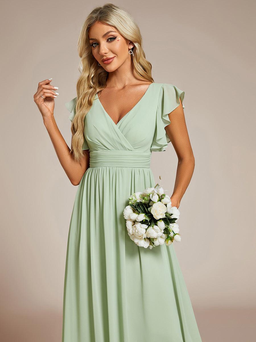 Lilyana | Vestido largo de gasa con mangas plisadas · Vista 45