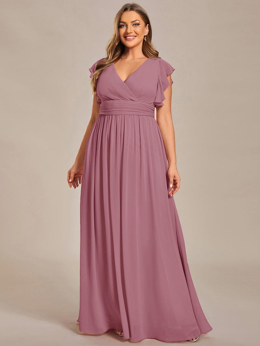 Lilyana | Vestido largo de gasa con mangas plisadas · Vista 110