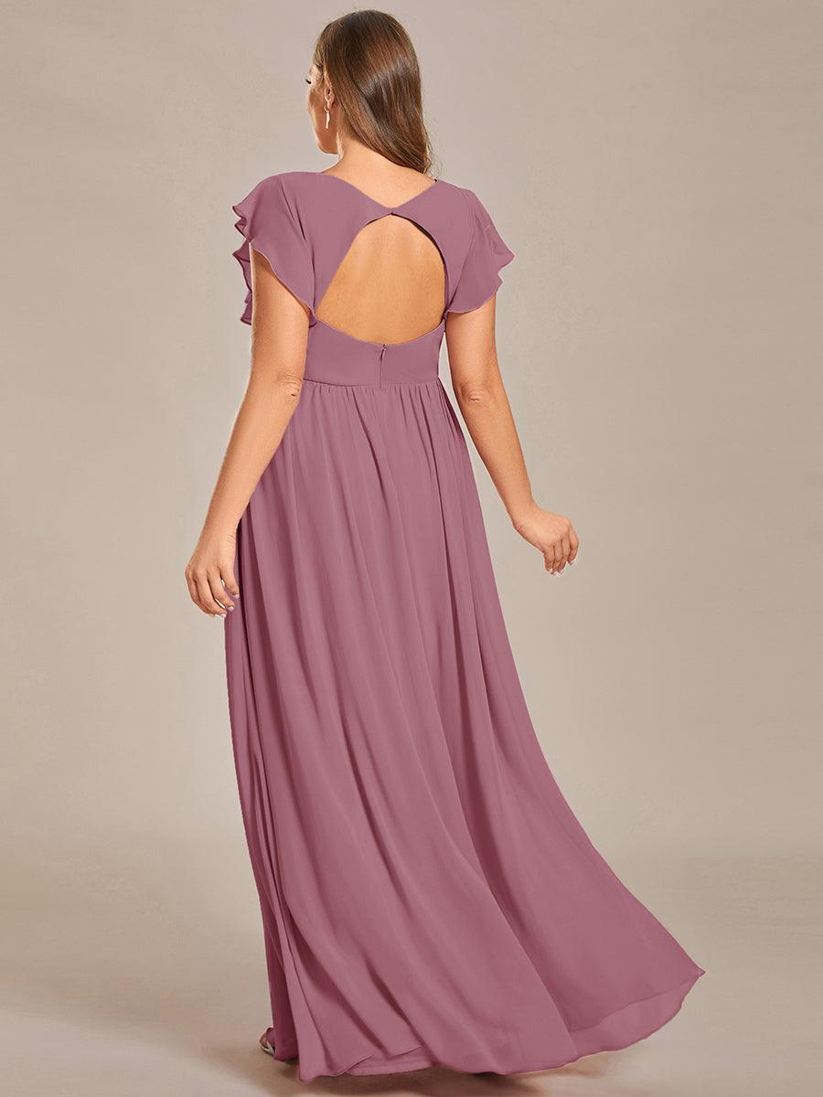 Lilyana | Vestido largo de gasa con mangas plisadas · Vista 111