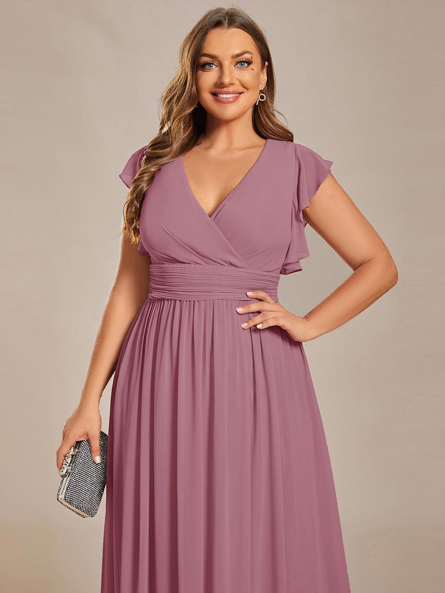 Lilyana | Vestido largo de gasa con mangas plisadas · Vista 112