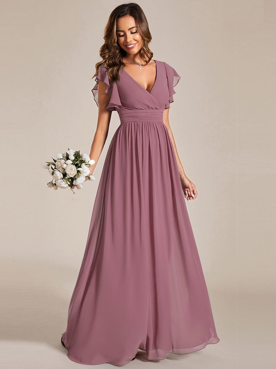 Lilyana | Vestido largo de gasa con mangas plisadas · Vista 108