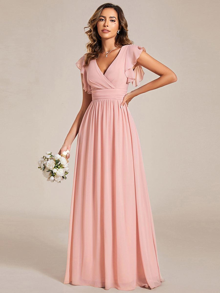 Lilyana | Vestido largo de gasa con mangas plisadas · Vista 139