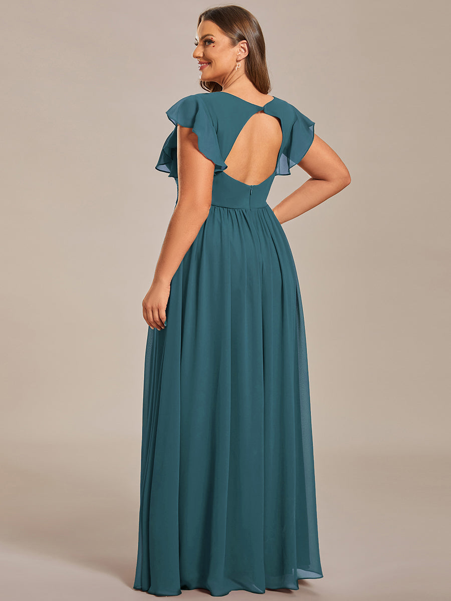 Lilyana | Vestido largo de gasa con mangas plisadas · Vista 164
