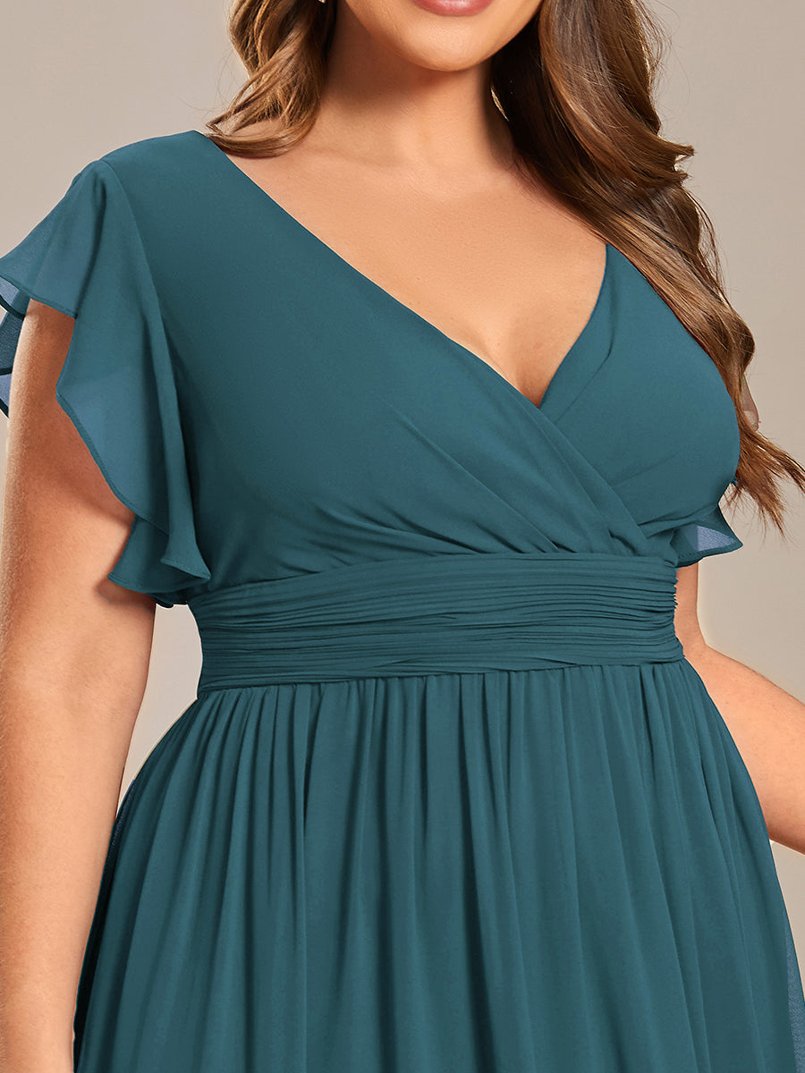 Lilyana | Vestido largo de gasa con mangas plisadas · Vista 167