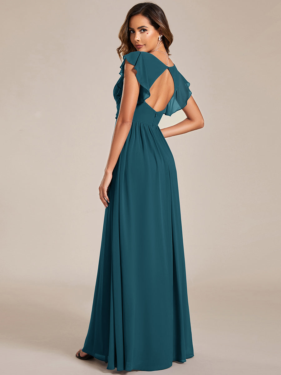 Lilyana | Vestido largo de gasa con mangas plisadas · Vista 159