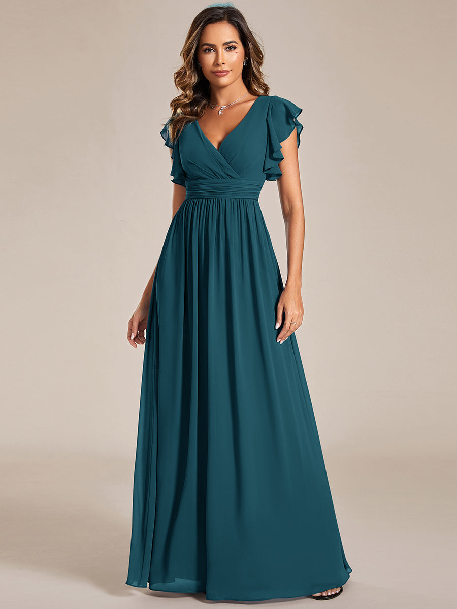 Lilyana | Vestido largo de gasa con mangas plisadas · Vista 161
