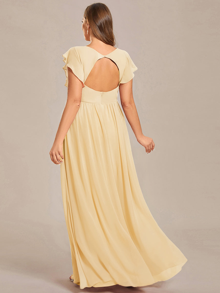 Lilyana | Vestido largo de gasa con mangas plisadas · Vista 183
