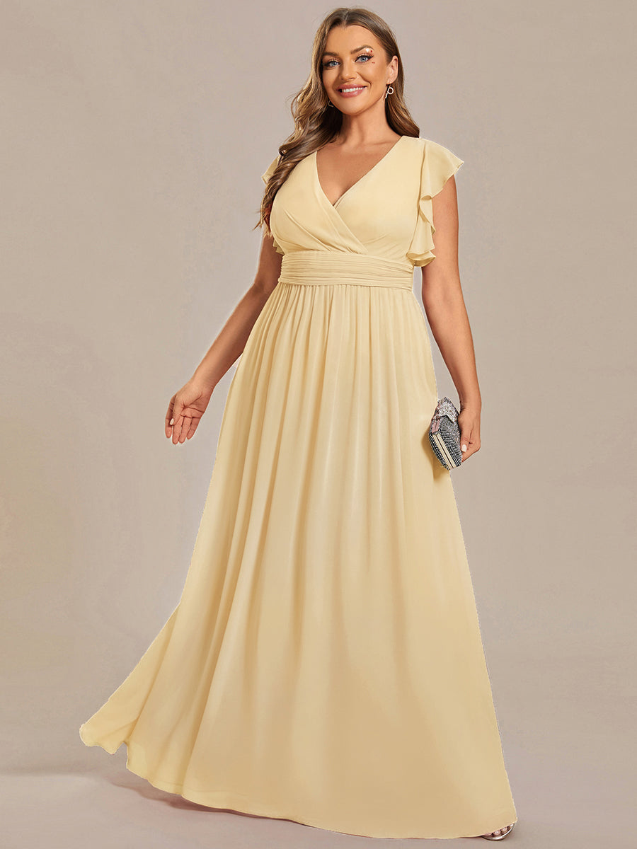 Lilyana | Vestido largo de gasa con mangas plisadas · Vista 184