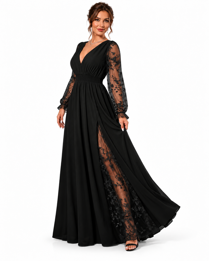 Celeste | Vestido de encaje de corte evasé · Vista 3