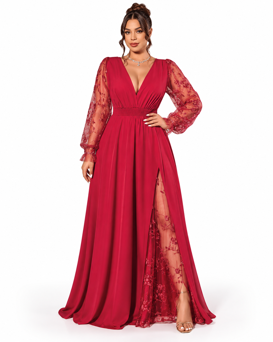 Celeste | Vestido de encaje de corte evasé · Vista 6