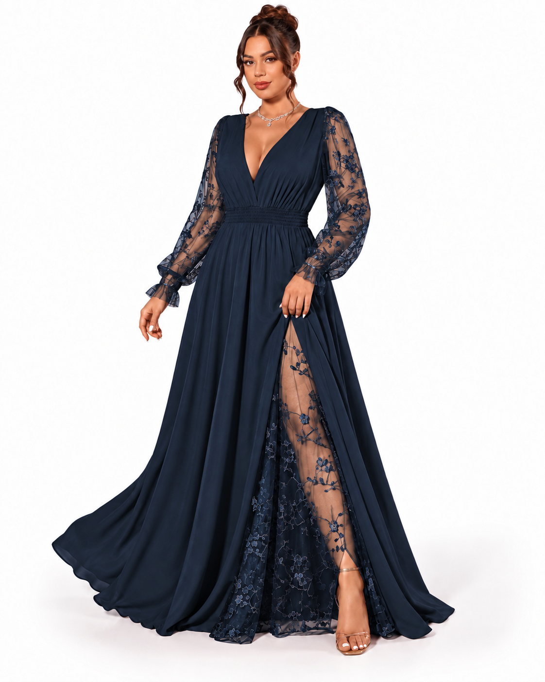 Celeste | Vestido de encaje de corte evasé · Vista 9