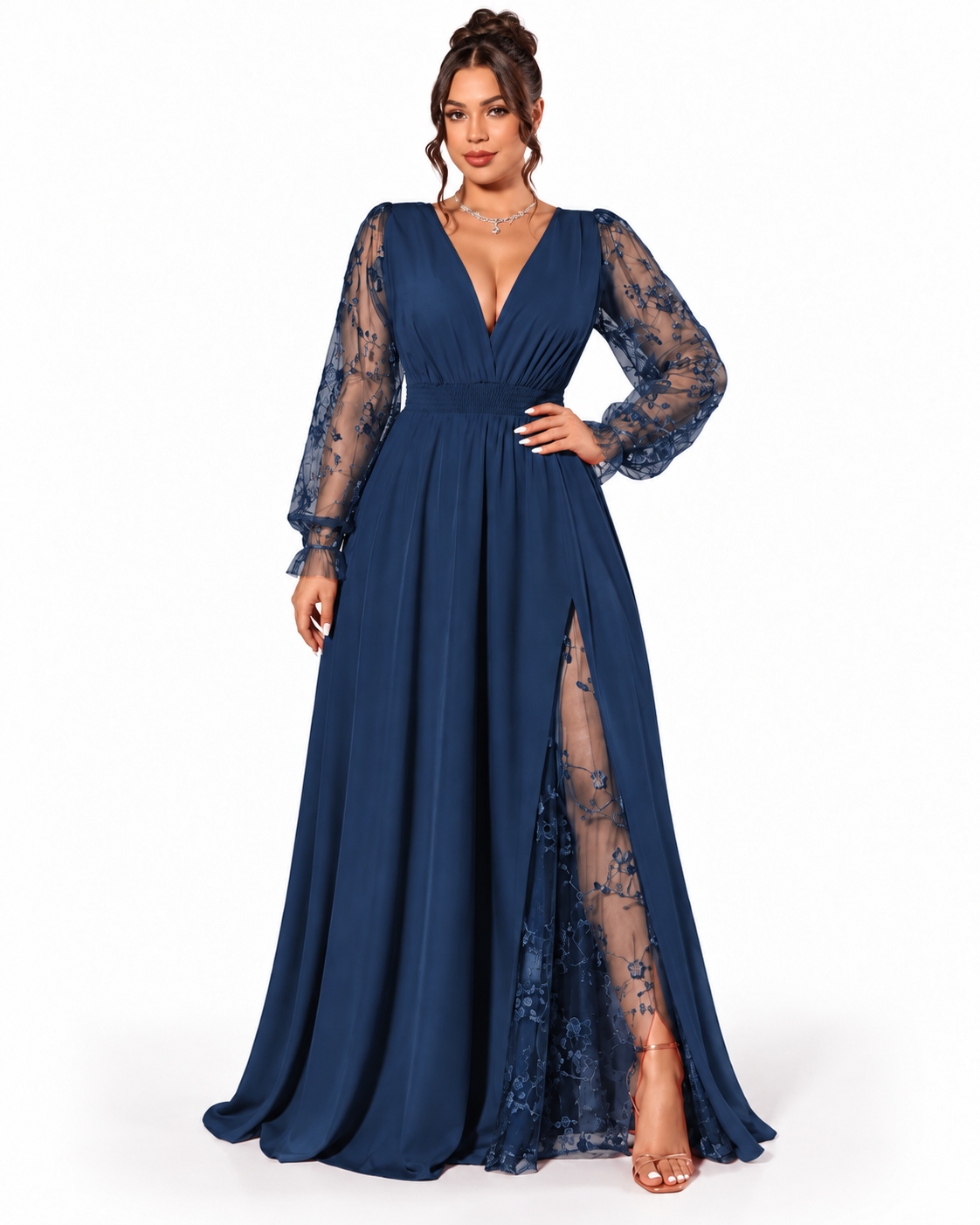 Celeste | Vestido de encaje de corte evasé · Vista 7