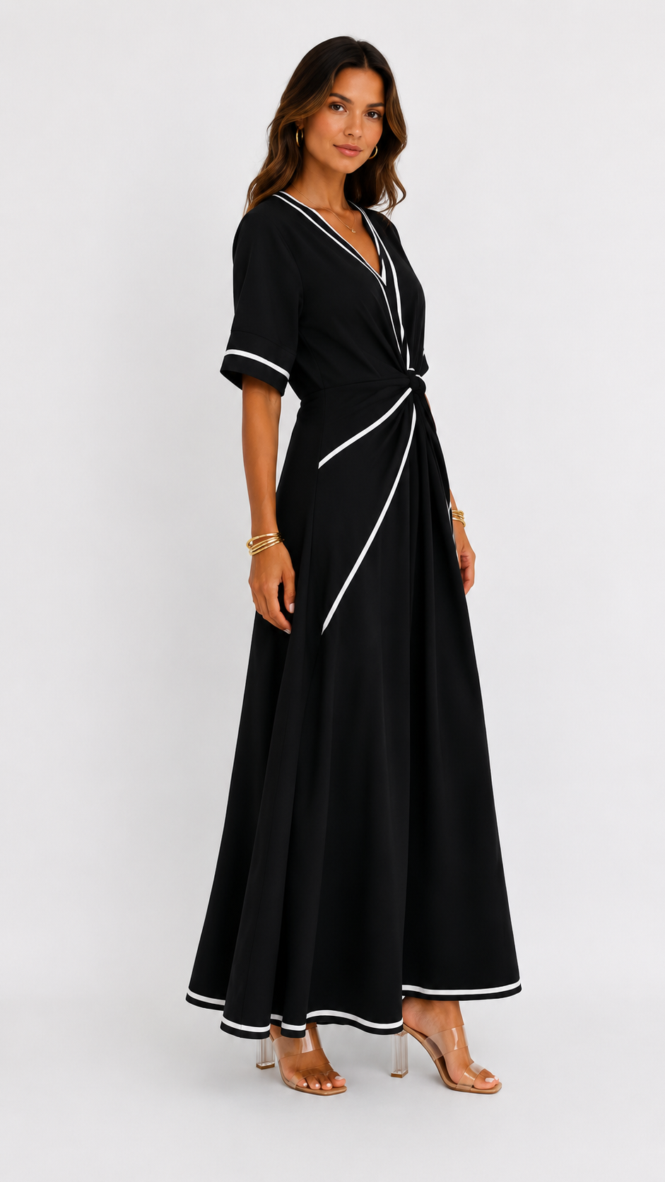 Cielo | Vestido midi de escote en V