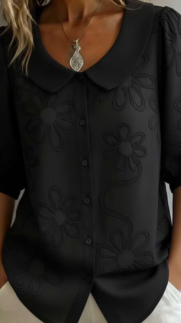 Blusa elegante Fiora con bordado floral
