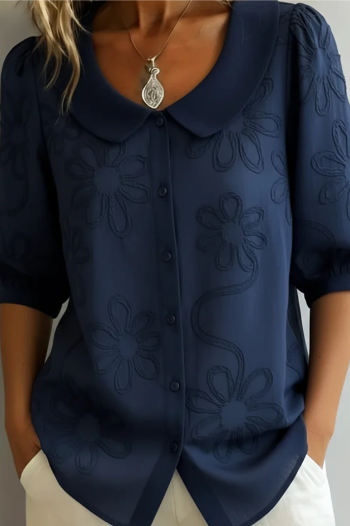 Blusa elegante Fiora con bordado floral