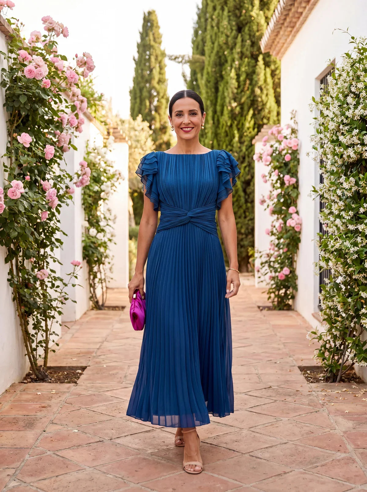 Lara | Vestido de fiesta plisado · Vista 4