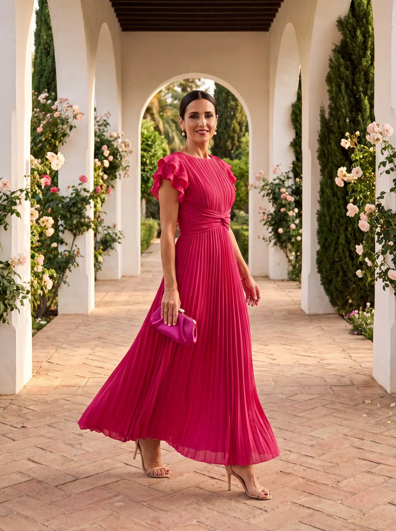 Lara | Vestido de fiesta plisado · Vista 2
