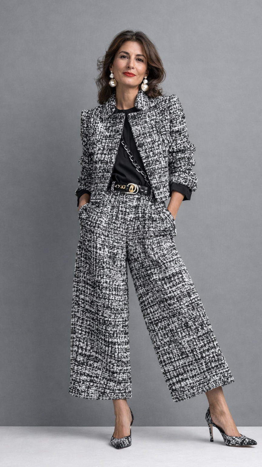 Lucía | Conjunto de chaqueta corta y pantalón ancho