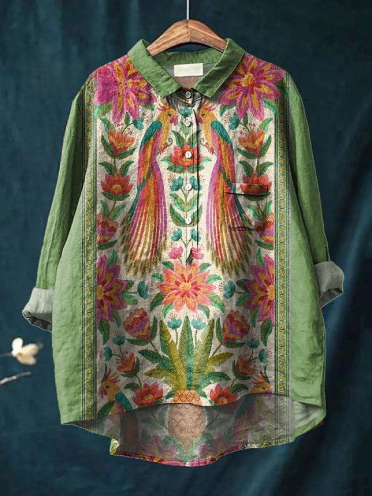 Seraphina | Blusa de lino estampada · Vista 8