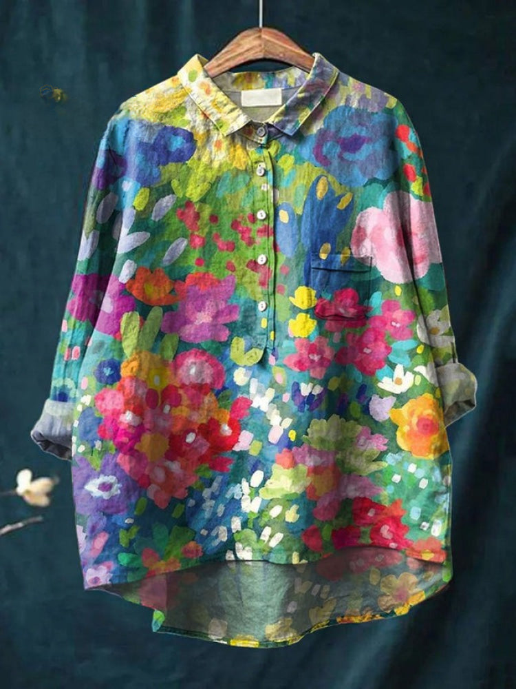 Seraphina | Blusa de lino estampada · Vista 11