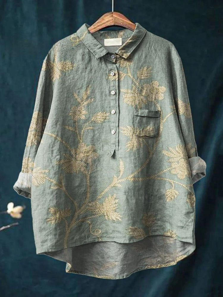 Seraphina | Blusa de lino estampada · Vista 4