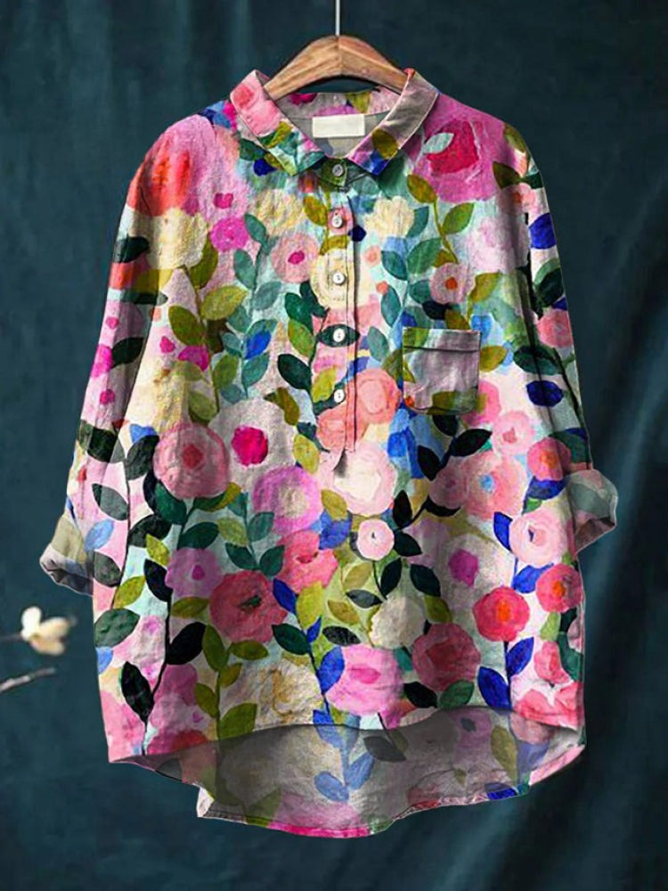 Seraphina | Blusa de lino estampada · Vista 9