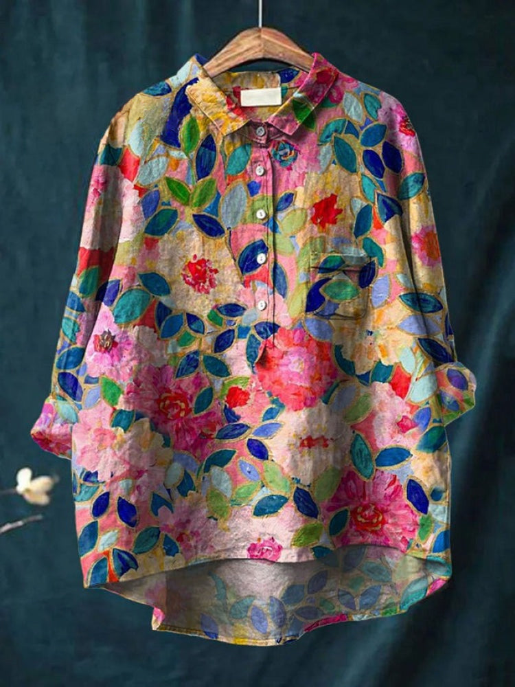 Seraphina | Blusa de lino estampada · Vista 10