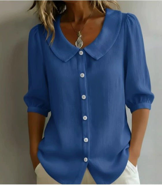 Emma | Camisa de algodón con cuello bebé