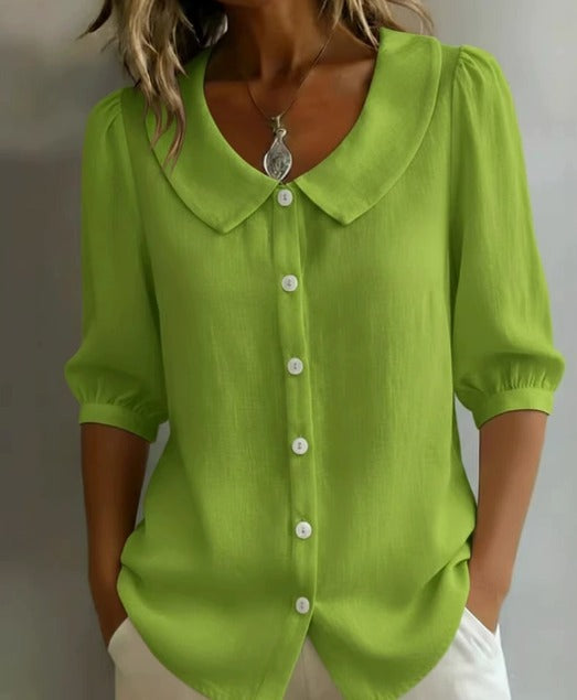 Emma | Camisa de algodón con cuello bebé