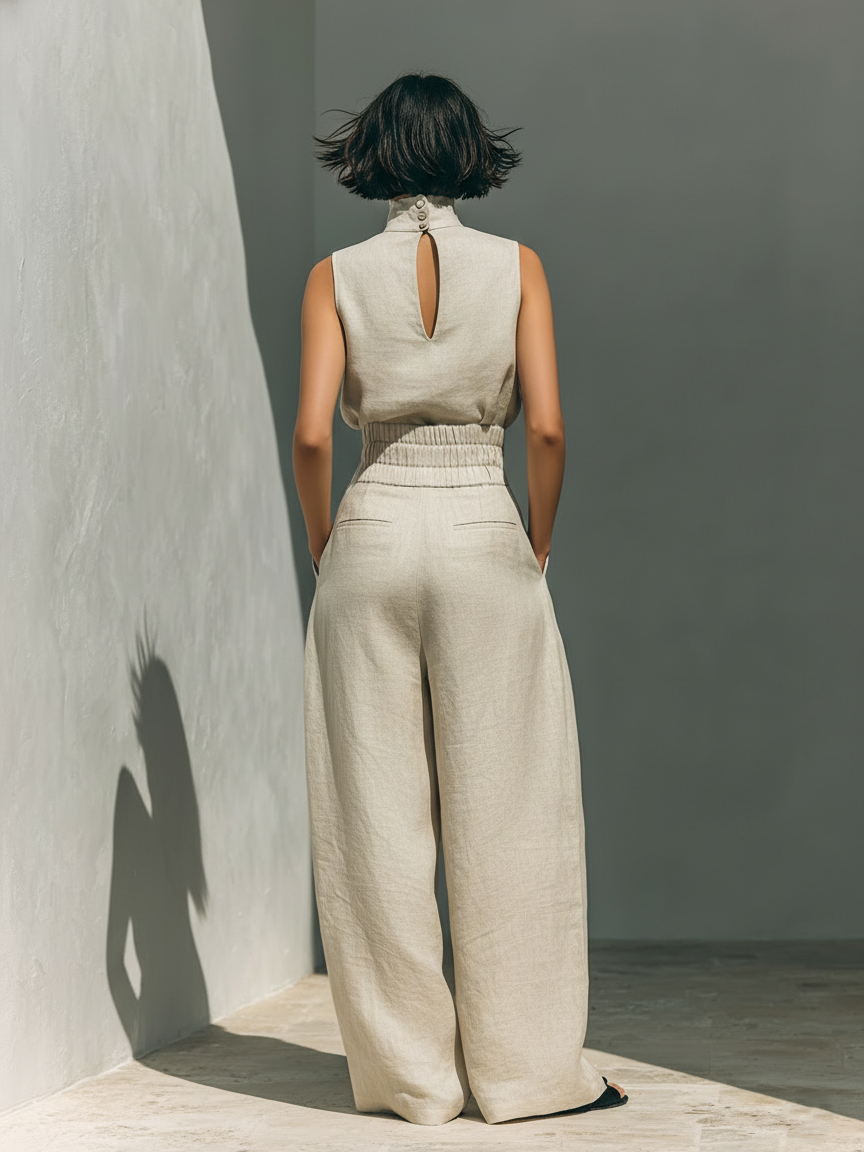 Aurora | Conjunto de top sin mangas y pantalón ancho · Vista 2