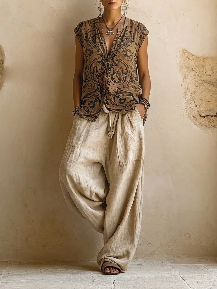 Patricia | Conjunto de top, chaleco y pantalón · Vista 2