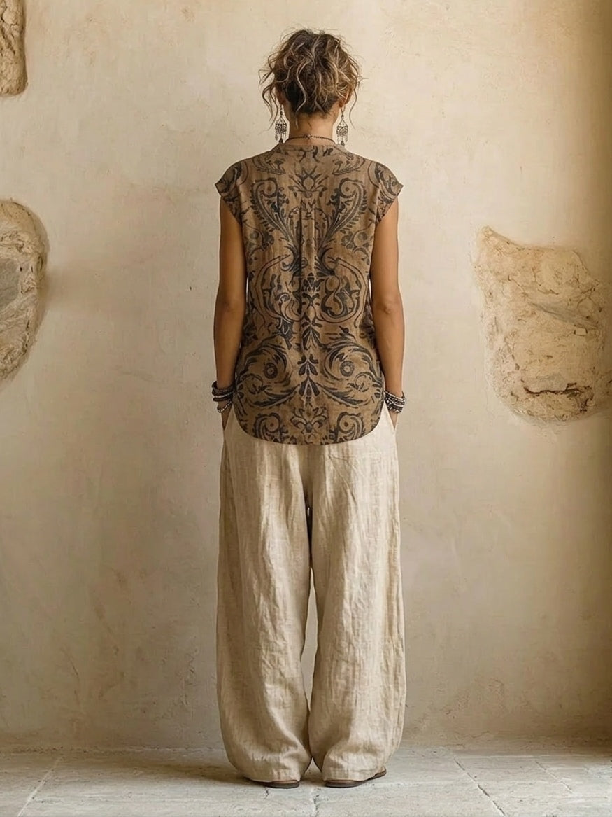 Patricia | Conjunto de top, chaleco y pantalón · Vista 4