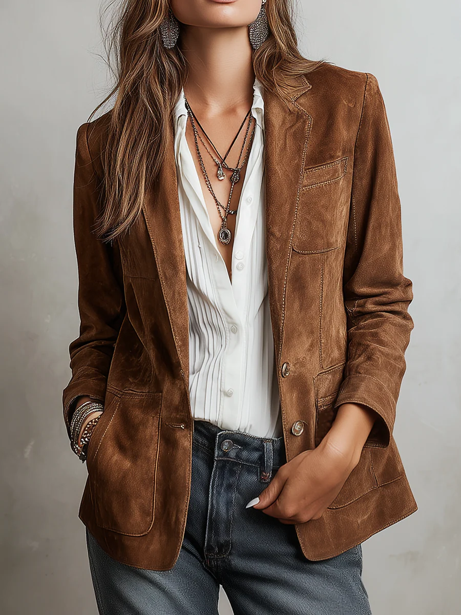Marcelle | Blazer marrón de estilo vintage