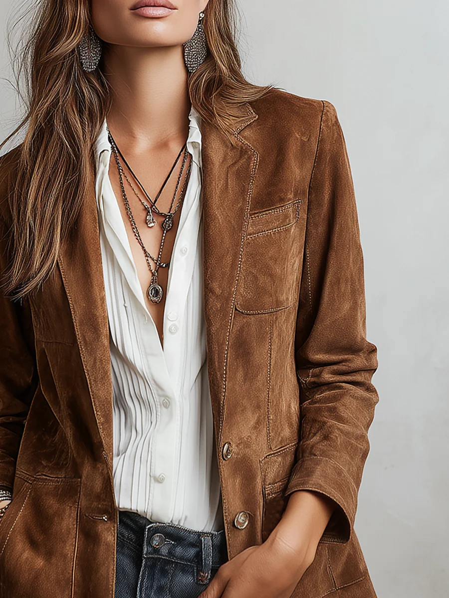 Marcelle | Blazer marrón de estilo vintage · Vista 4