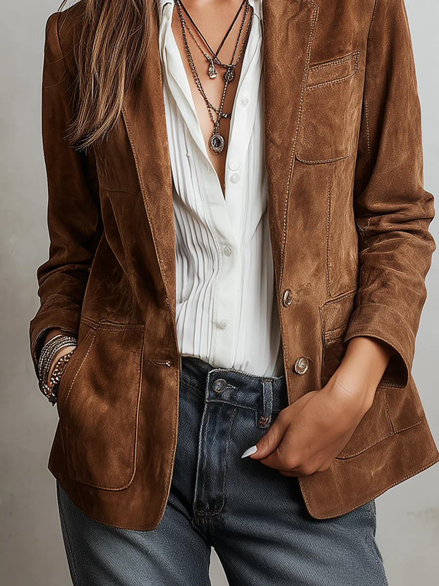 Marcelle | Blazer marrón de estilo vintage · Vista 5