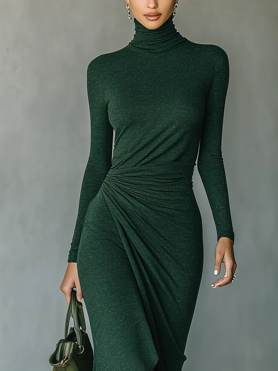 Lenora | Vestido midi cruzado con drapeado
