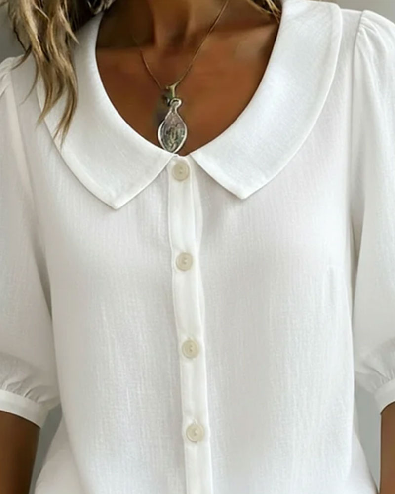 Emma | Camisa de algodón con cuello bebé