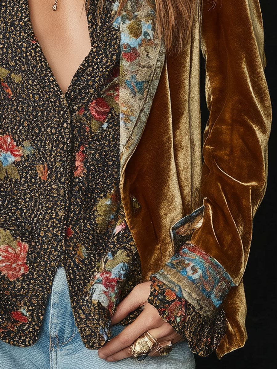 Marcelline | Blazer de estampado floral patchwork · Vista 4