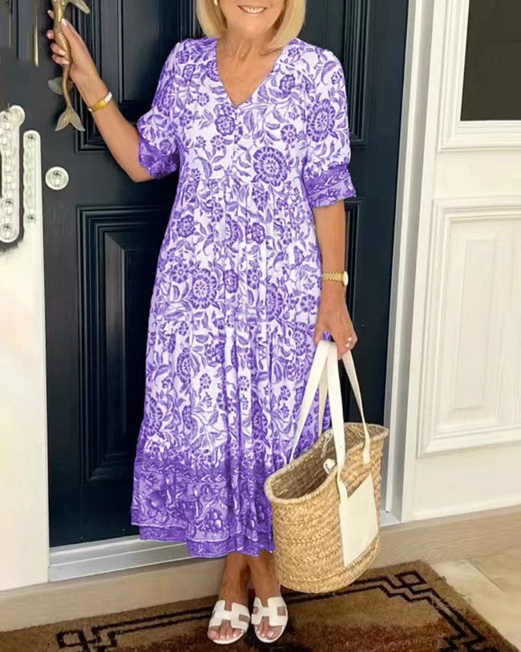 Ellie | Vestido floral de escote en V