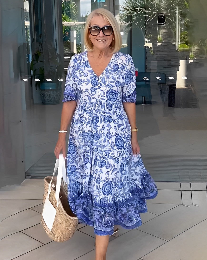 Ellie | Vestido floral de escote en V