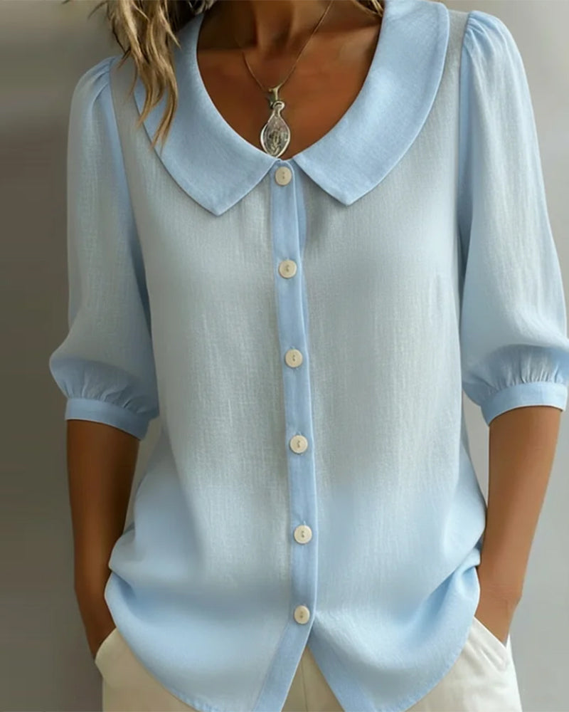 Emma | Camisa de algodón con cuello bebé