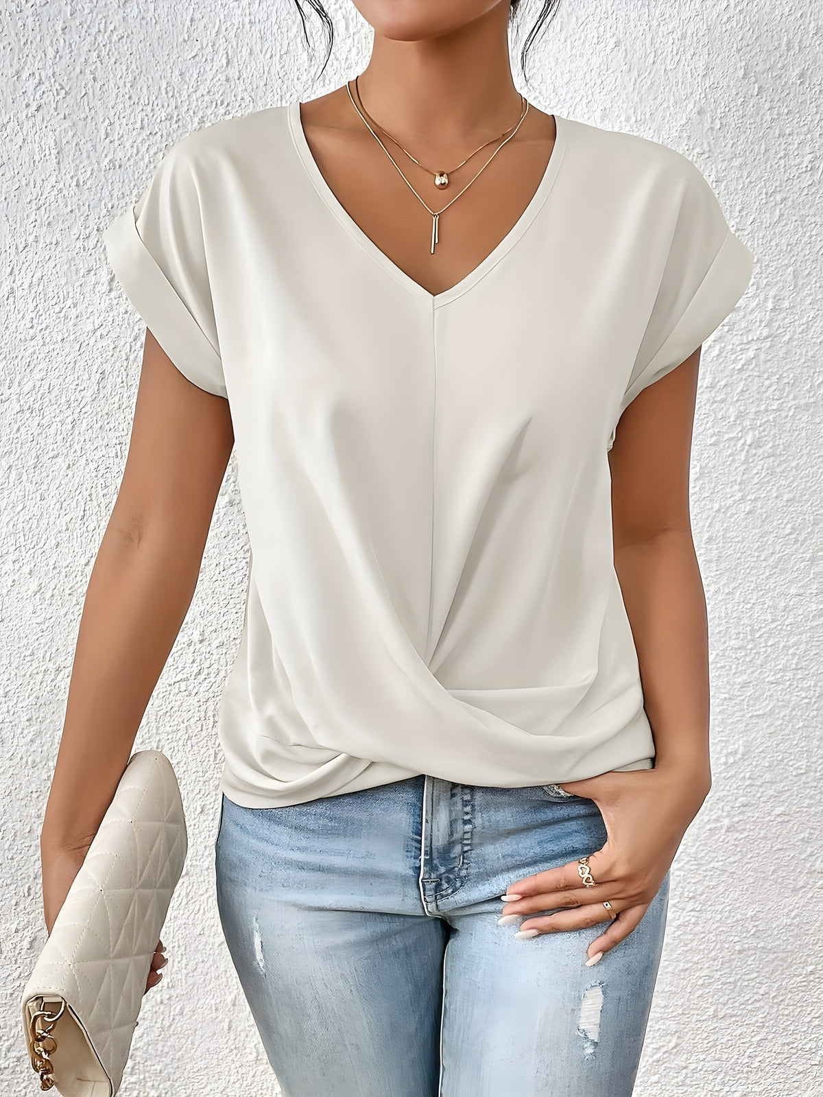 Bella | Top de escote en V con detalle retorcido