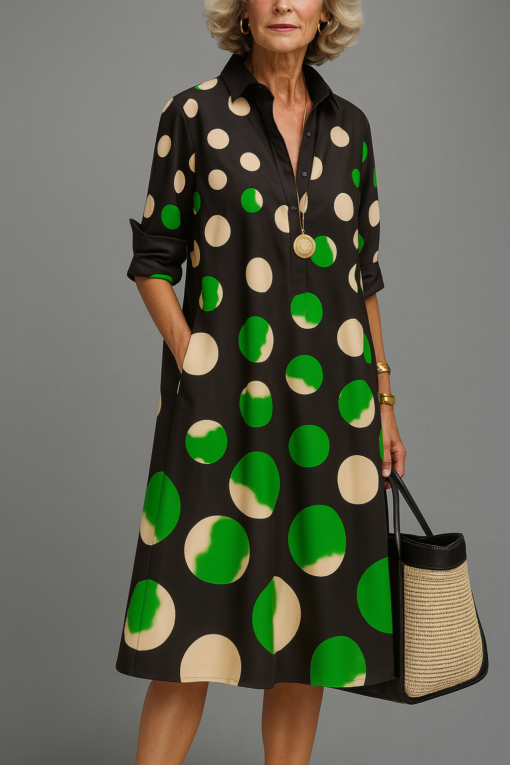 Loretta | Vestido midi de lunares