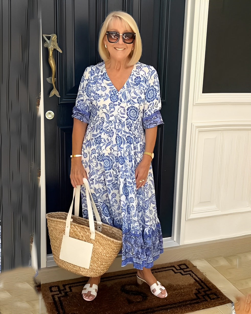 Ellie | Vestido floral de escote en V